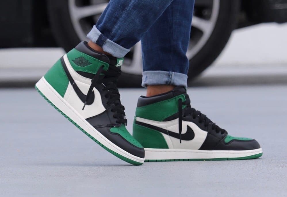 Кроссовки Nike Air Jordan 1 Pine Green (Зелёные)