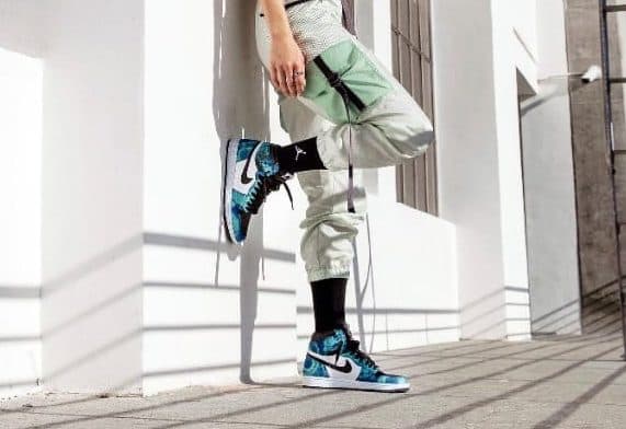 Кроссовки Air Jordan 1 Tie-Dye Синие