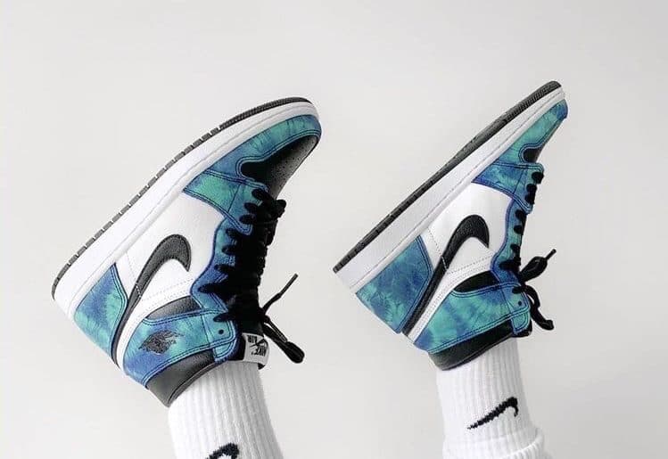 Кроссовки Air Jordan 1 Tie-Dye Синие