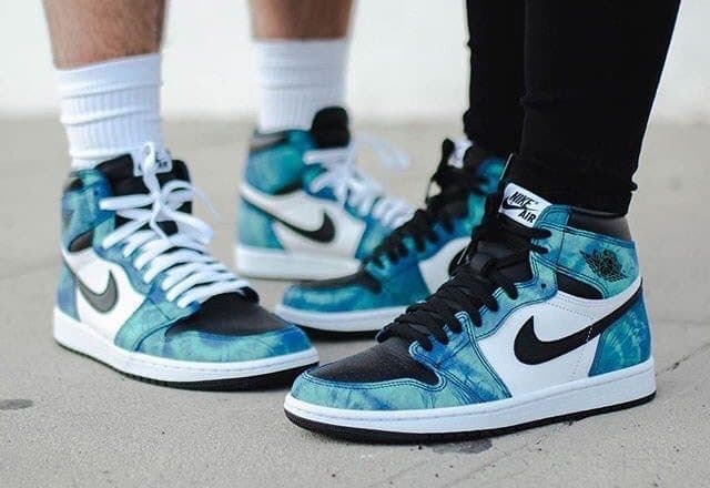 Кроссовки Air Jordan 1 Tie-Dye Синие