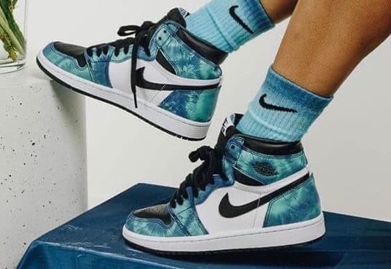 Кроссовки Air Jordan 1 Tie-Dye Синие