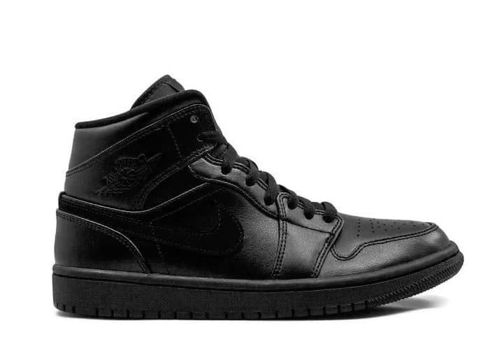 Кроссовки Air Jordan 1 Triple Black Чёрные