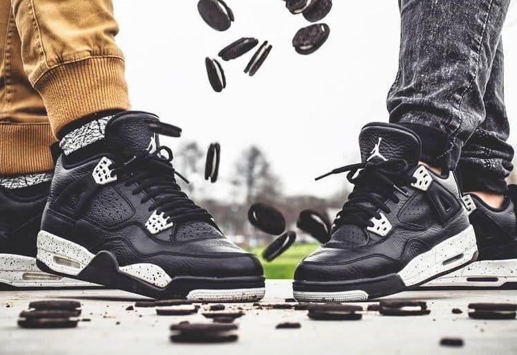 Кроссовки Air Jordan 4 Oreo Чёрные