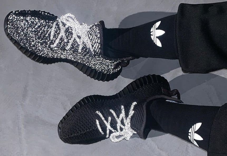 Кроссовки Adidas Yeezy Boost 350 v2 Black Reflective Чёрные
