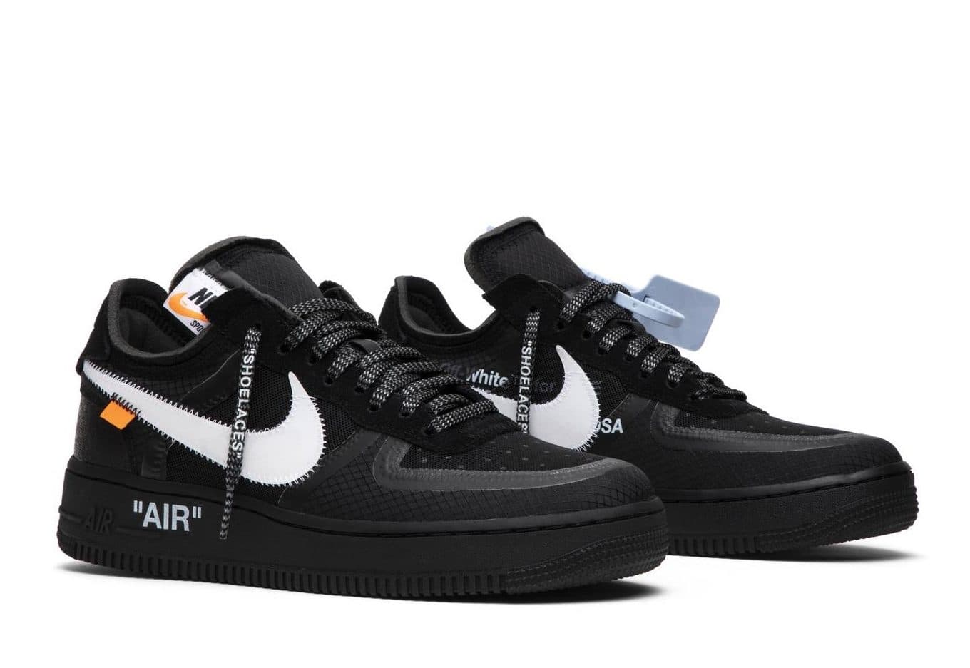 Кроссовки Nike Air Force 1 Off-White Black Чёрные