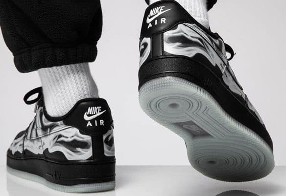 Кроссовки Nike Air Force 1 Skeleton Black Чёрные