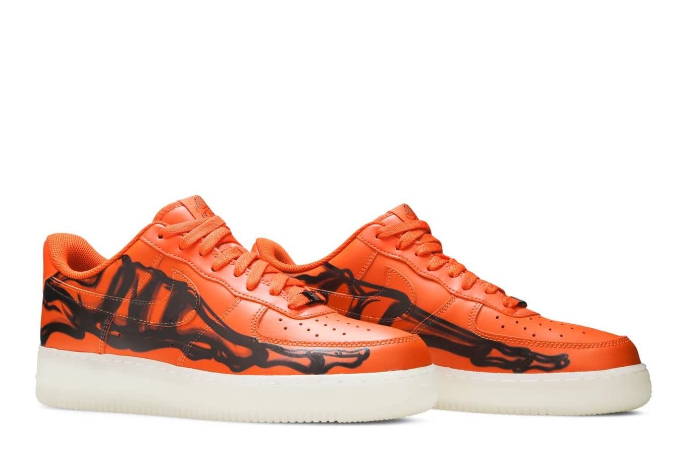 Кроссовки Nike Air Force 1 Skeleton Orange Оранжевые