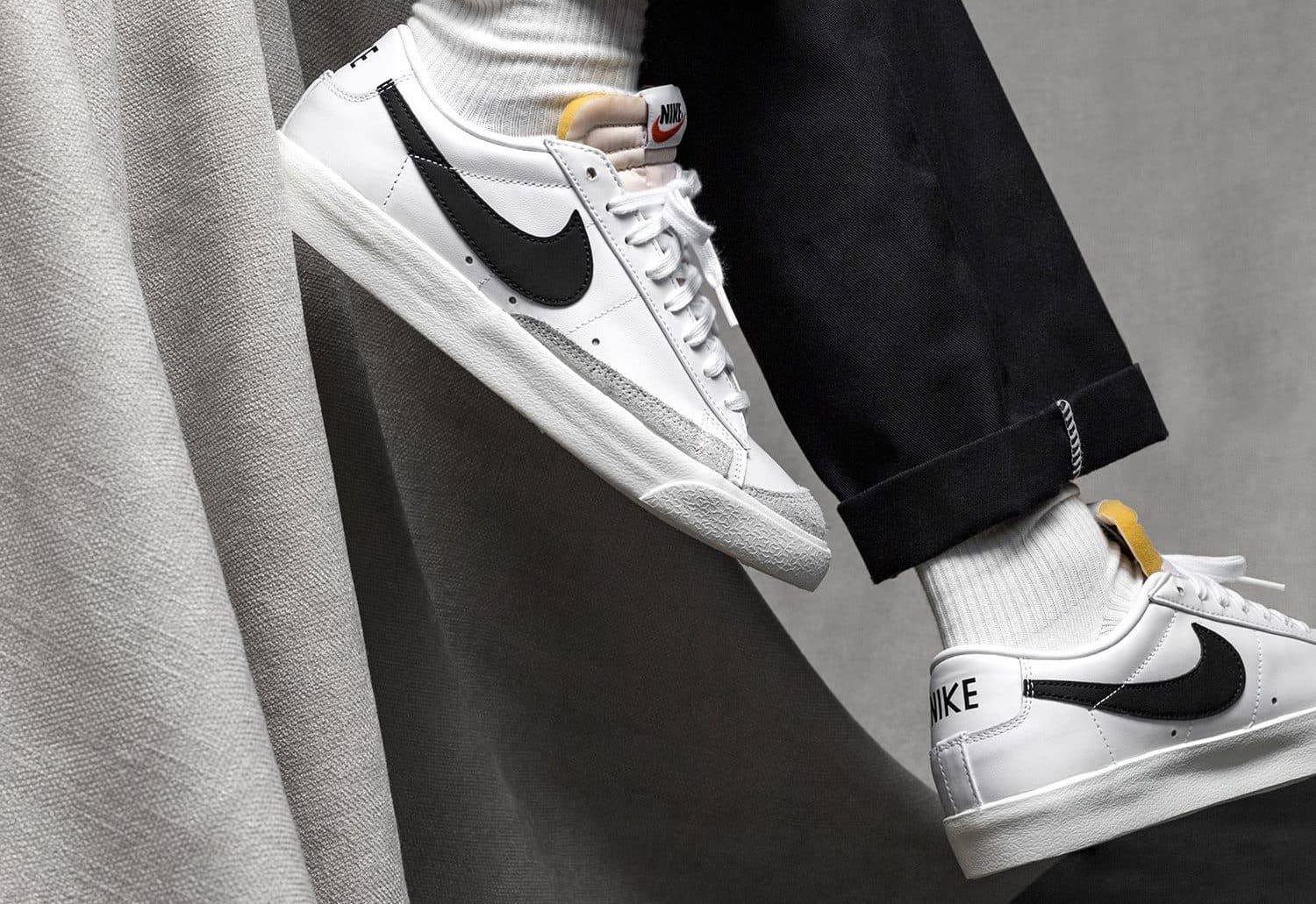 Кроссовки Nike Blazer Low 77 Vintage White Black Белые