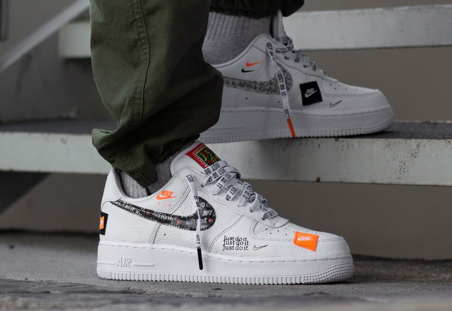 Кроссовки Nike Air Force 1 Just Do It White Белые