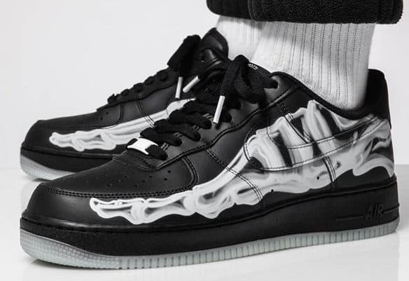 Кроссовки Nike Air Force 1 Skeleton Black Чёрные