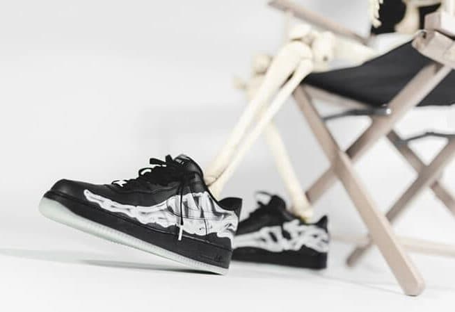Кроссовки Nike Air Force 1 Skeleton Black Чёрные