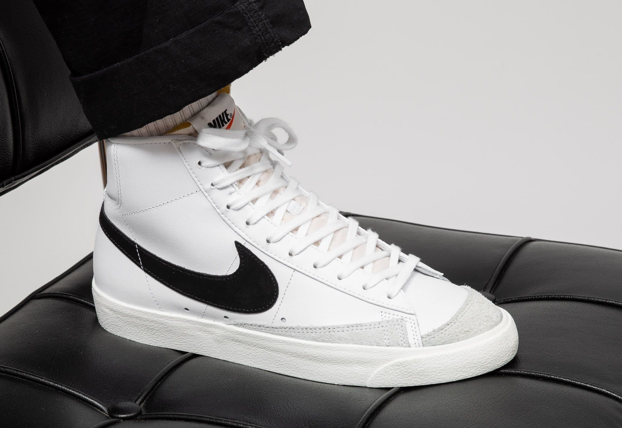 Кроссовки Nike Blazer Mid 77 Vintage White Black Белые