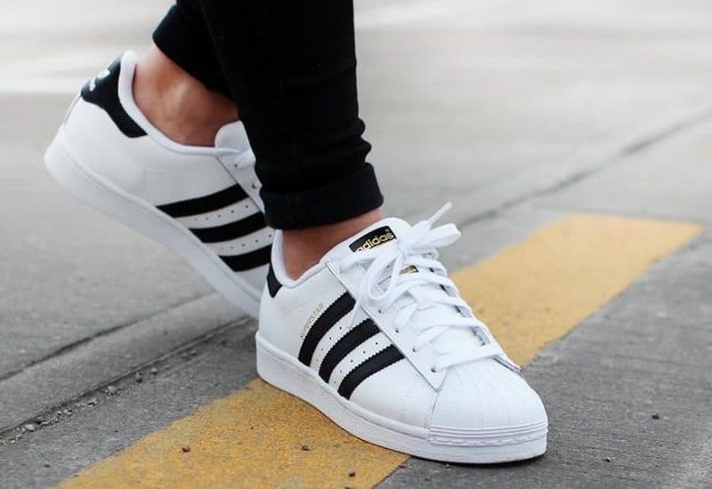 Кроссовки Adidas Superstar White Black Белые