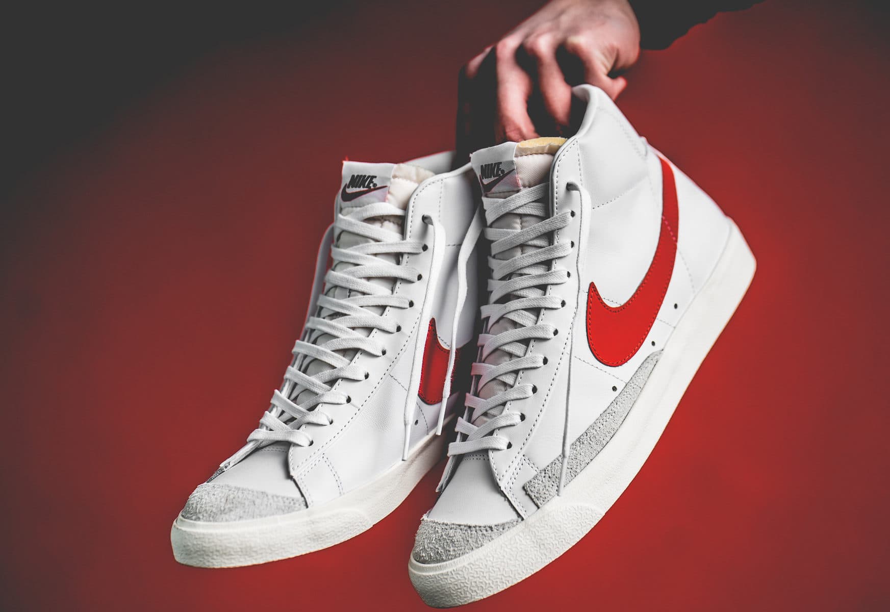Кроссовки Nike Blazer Mid 77 Vintage Habanero Red Белые