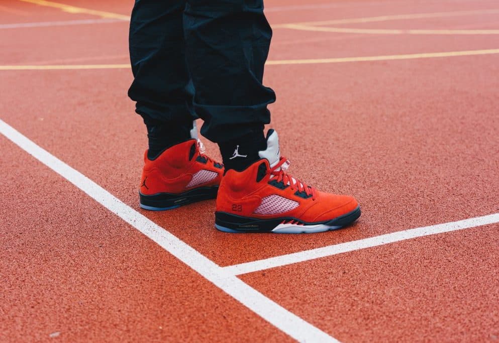 Кроссовки Air Jordan 5 Raging Bull Красные