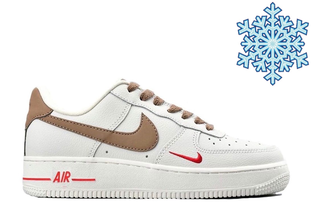 Зимние Кроссовки Nike Air Force 1 Premium White Brown