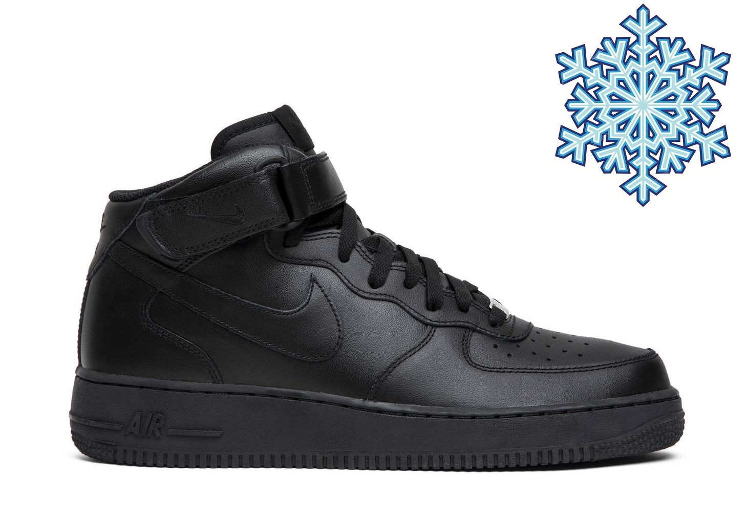 Зимние Кроссовки Nike Air Force 1 Mid Black